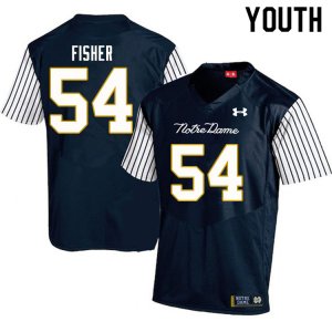 Notre Dame Fighting Irish Youth Blake Fisher #54 Navy Under Armour Alternate Authentic Stitched College NCAA Football Jersey OJR7699KX